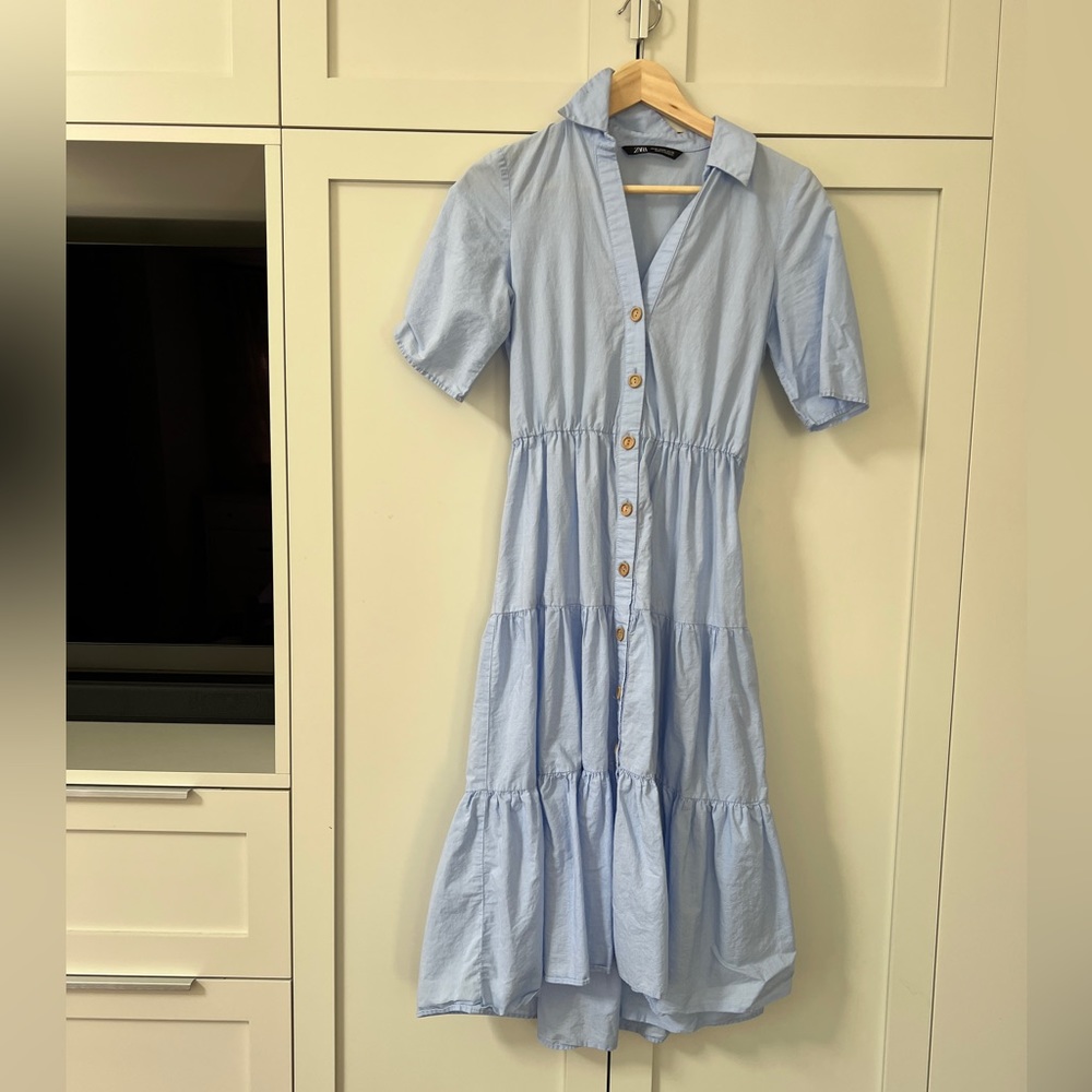 Zara Blue Button Down Dress